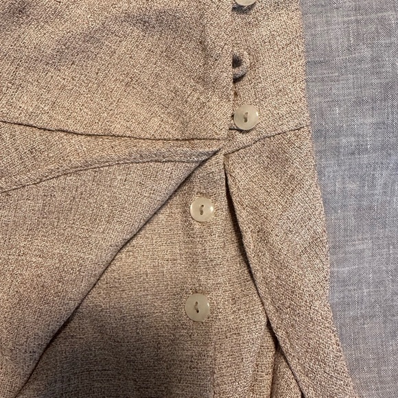 Vintage poly/linen ballet skirt - mid waist with asymmetrical layers - oatmeal - Picture 9 of 9